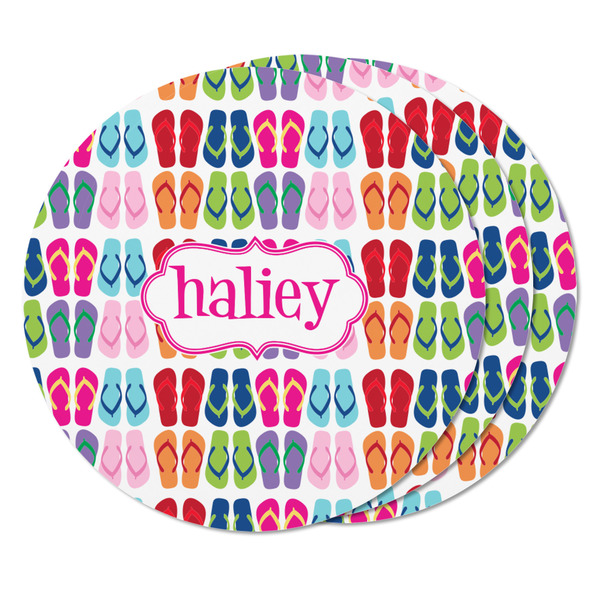 FlipFlop Round Fridge Magnet - THREE