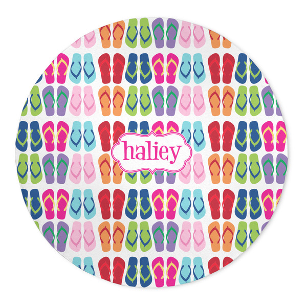 Custom FlipFlop 5' Round Indoor Area Rug (Personalized)