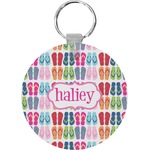 FlipFlop Round Plastic Keychain (Personalized)