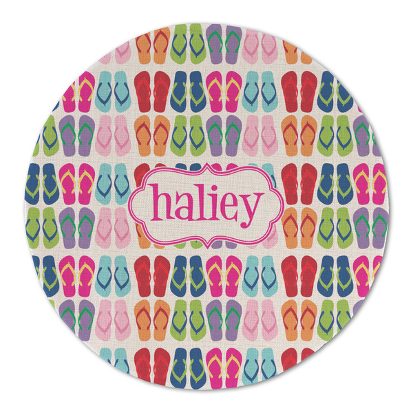 FlipFlop Round Linen Placemats - FRONT (Double Sided)