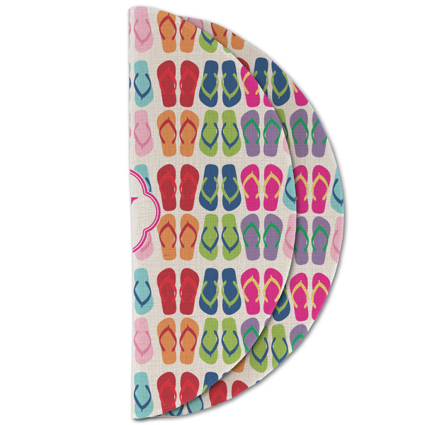 FlipFlop Round Linen Placemats - HALF FOLDED (double sided)