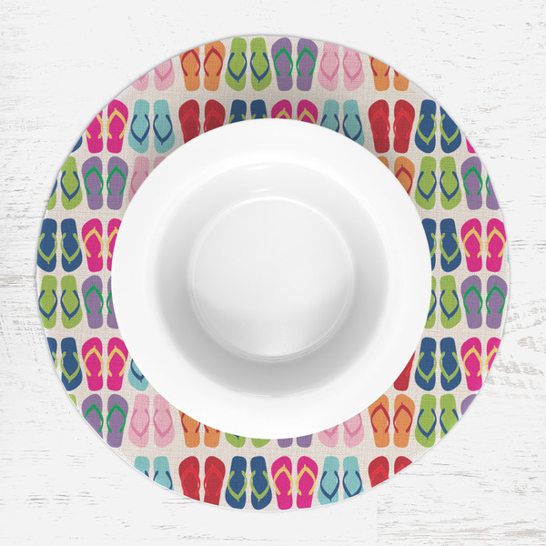 FlipFlop Round Linen Placemats - LIFESTYLE (single)
