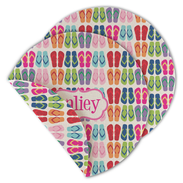 FlipFlop Round Linen Placemats - MAIN (Double-Sided)
