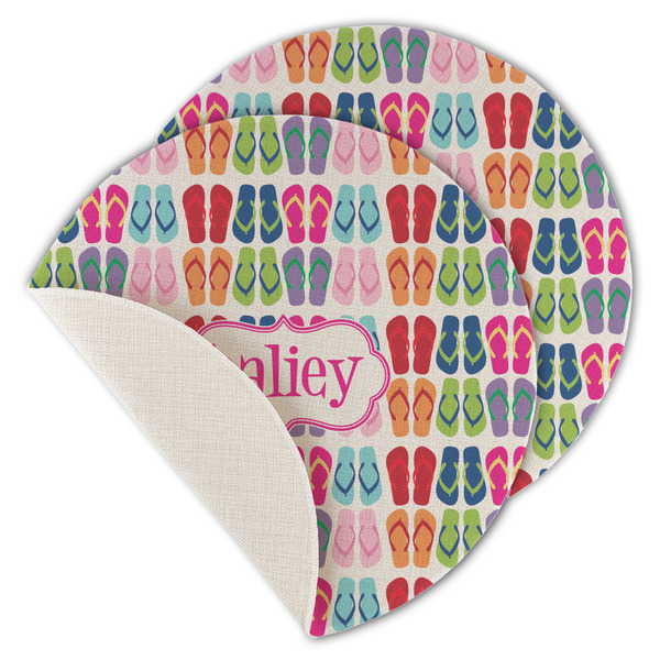FlipFlop Round Linen Placemats - MAIN (Single Sided)