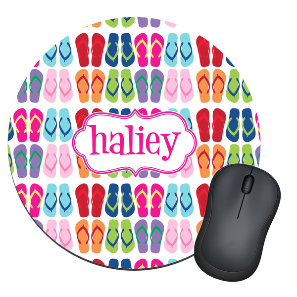 Custom FlipFlop Round Mouse Pad (Personalized)