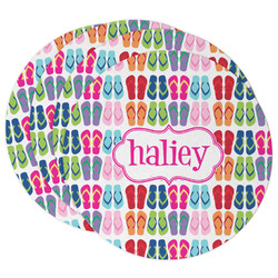 FlipFlop Round Paper Coasters w/ Name or Text