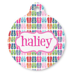 FlipFlop Round Pet ID Tag - Large (Personalized)