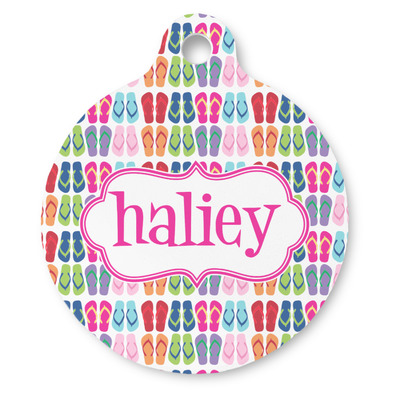 FlipFlop Round Pet ID Tag (Personalized)