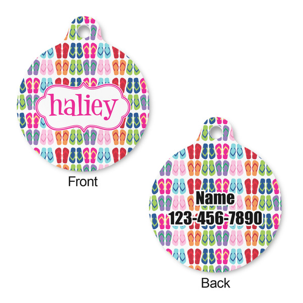 FlipFlop Round Pet Tag - Front & Back