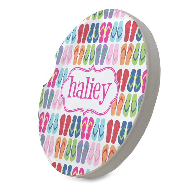 FlipFlop Sandstone Car Coaster - STANDING ANGLE