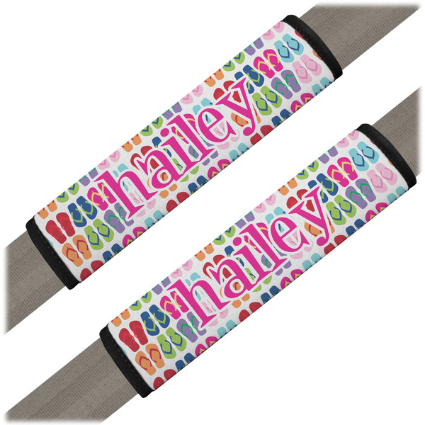 Custom FlipFlop Seat Belt Covers (Set of 2) (Personalized)