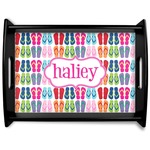 FlipFlop Black Wooden Tray - Large (Personalized)