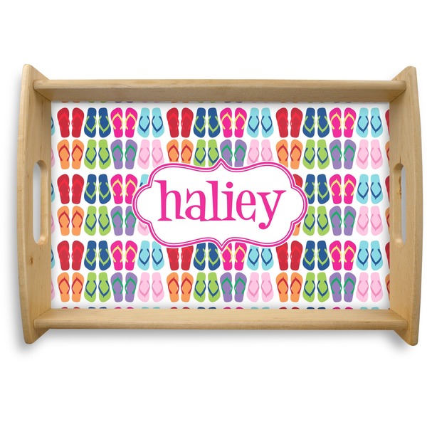Custom FlipFlop Natural Wooden Tray - Small (Personalized)