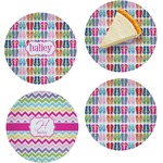 FlipFlop Set of 4 Glass Appetizer / Dessert Plate 8" (Personalized)