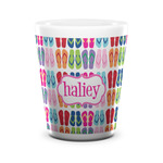 FlipFlop Ceramic Shot Glass - 1.5 oz - White - Single (Personalized)