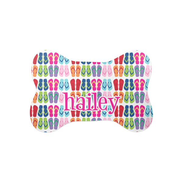 Custom FlipFlop Bone Shaped Dog Food Mat (Small) (Personalized)