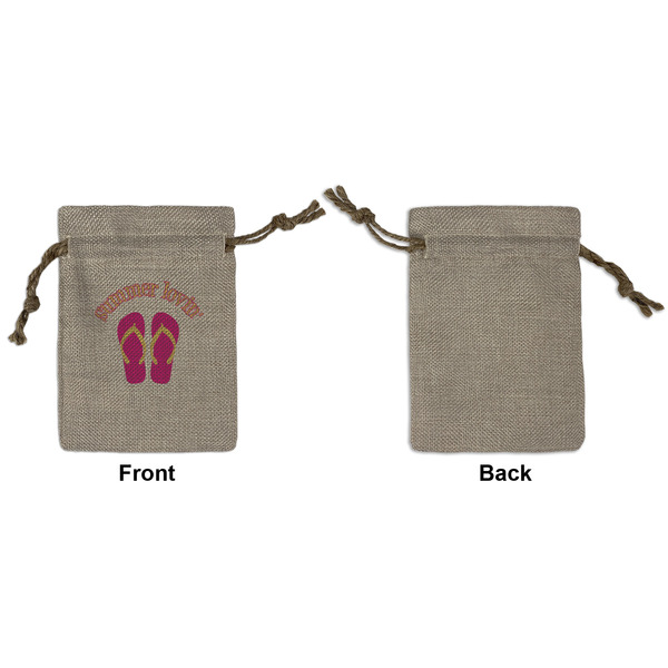 FlipFlop Small Burlap Gift Bag - Front Approval