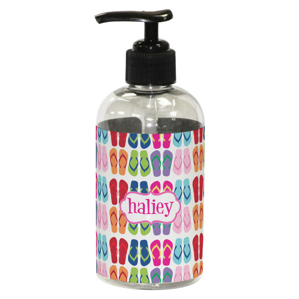 Custom FlipFlop Plastic Soap / Lotion Dispenser (8 oz - Small - Black) (Personalized)
