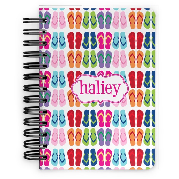 Custom FlipFlop Spiral Notebook - 5x7 w/ Name or Text