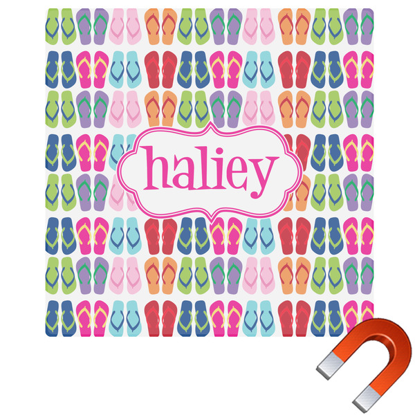 Custom FlipFlop Square Car Magnet - 10" (Personalized)