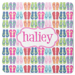 FlipFlop Square Rubber Backed Coaster (Personalized)