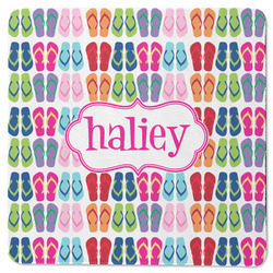 FlipFlop Square Rubber Backed Coaster (Personalized)