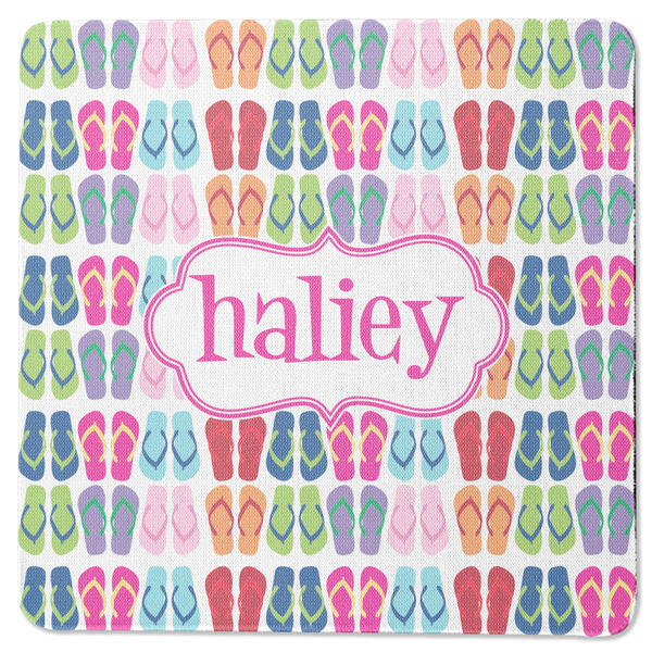 Custom FlipFlop Square Rubber Backed Coaster (Personalized)