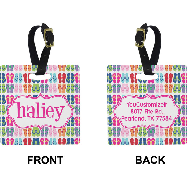 FlipFlop Square Luggage Tag (Front + Back)
