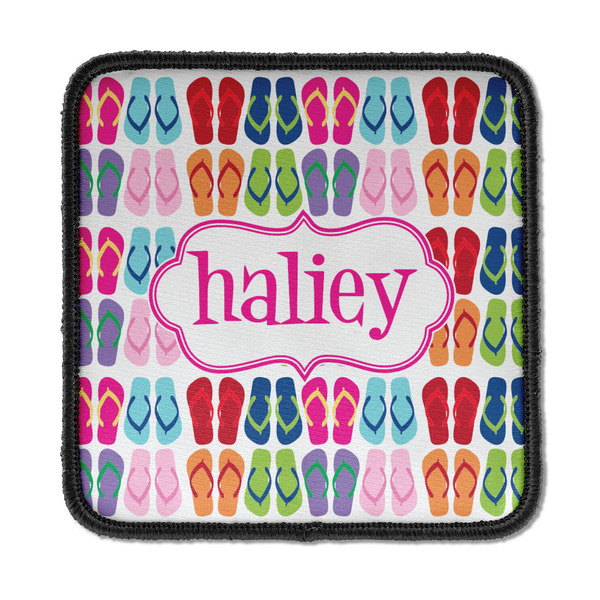 Custom FlipFlop Iron On Square Patch w/ Name or Text