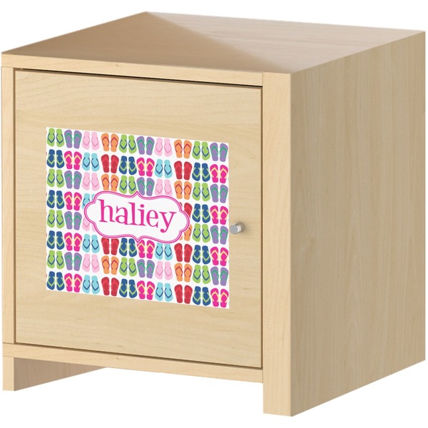 FlipFlop Square Wall Decal on Wooden Cabinet