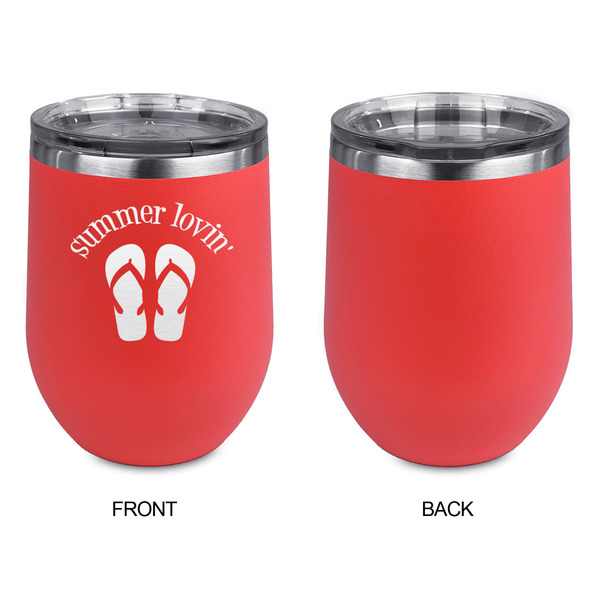 FlipFlop Stainless Wine Tumblers - Coral - Single Sided - Approval