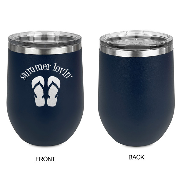 FlipFlop Stainless Wine Tumblers - Navy - Single Sided - Approval