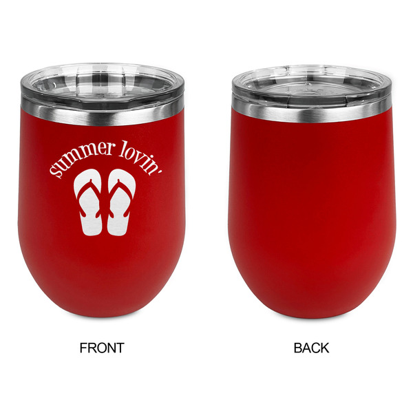 FlipFlop Stainless Wine Tumblers - Red - Single Sided - Approval