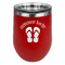 FlipFlop Stainless Wine Tumblers - Red - Single Sided - Front