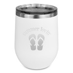 FlipFlop Stemless Stainless Steel Wine Tumbler - White - Single Sided (Personalized)