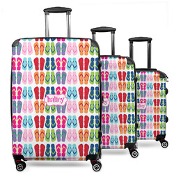 FlipFlop 3 Piece Luggage Set - 20" Carry On, 24" Medium Checked, 28" Large Checked (Personalized)