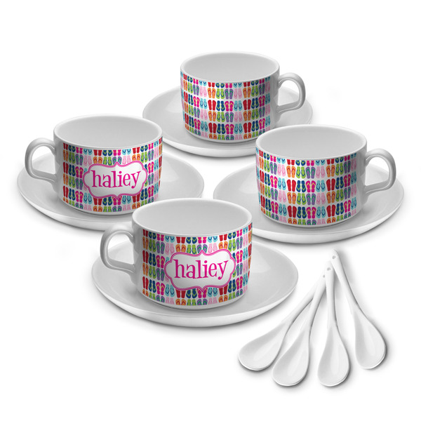 Custom FlipFlop Tea Cup - Set of 4 (Personalized)