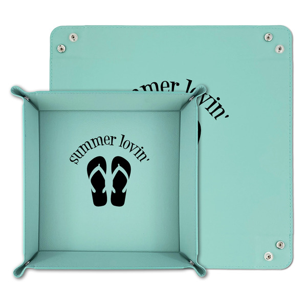 FlipFlop Teal Faux Leather Valet Trays - PARENT MAIN