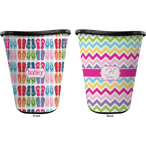 FlipFlop Trash Can Black - Front and Back - Apvl