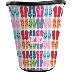 FlipFlop Waste Basket - Single Sided (Black) (Personalized)