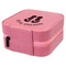 FlipFlop Travel Jewelry Boxes - Leather - Pink - View from Rear