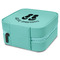 FlipFlop Travel Jewelry Boxes - Leather - Teal - View from Rear