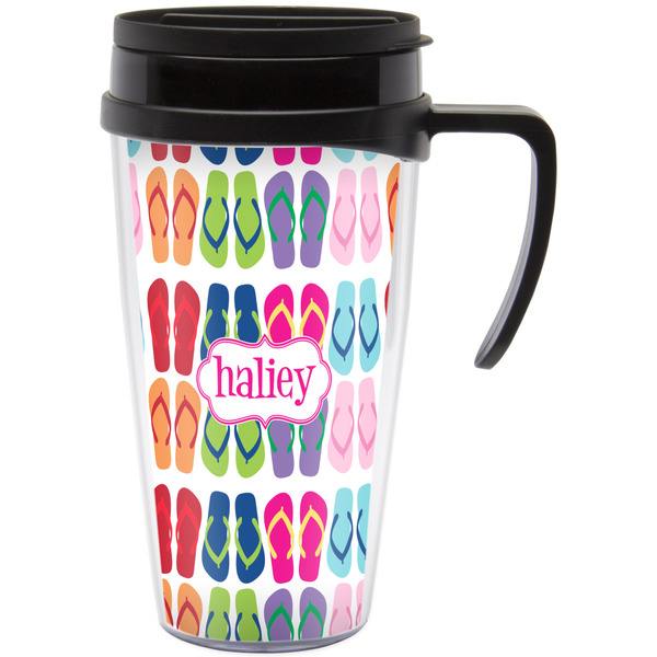 Custom FlipFlop Acrylic Travel Mug with Handle (Personalized)
