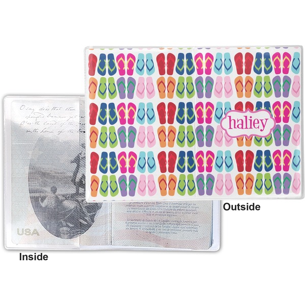 FlipFlop Vinyl Passport Holder - Flat Front and Back