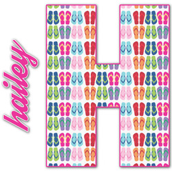 FlipFlop Name & Initial Decal - Up to 9"x9" (Personalized)