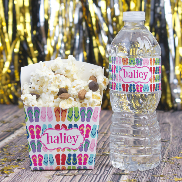 FlipFlop Water Bottle Label - w/ Favor Box