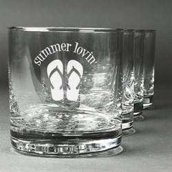FlipFlop Whiskey Glasses (Set of 4) (Personalized)