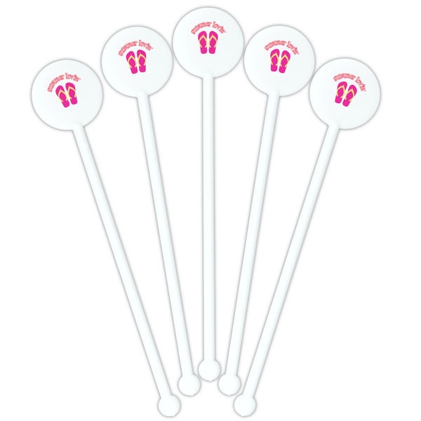 FlipFlop White Plastic 5.5" Stir Stick - Fan View