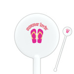 FlipFlop 5.5" Round Plastic Stir Sticks - White - Single Sided (Personalized)
