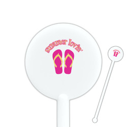 FlipFlop 5.5" Round Plastic Stir Sticks - White - Single Sided (Personalized)